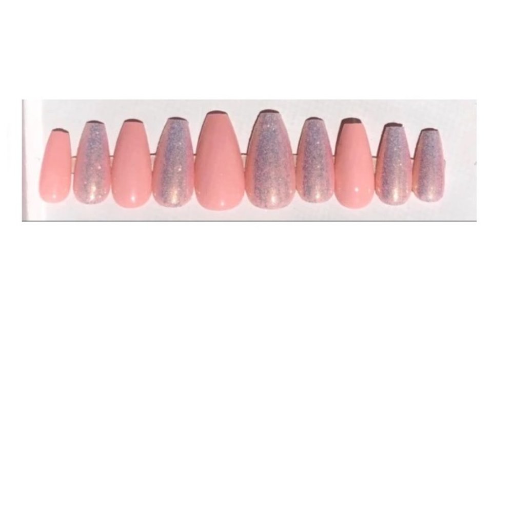 Pink Glitter Nails